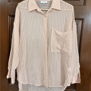 ACOA Women's Striped Blouse - Pink